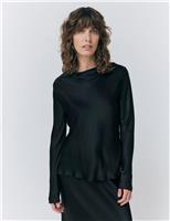 Satin Cowl Neck Blouse