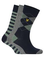 3pk Patterned Cotton Rich Socks