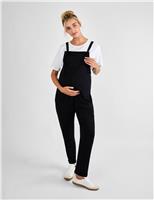 JoJo Maman Bb Maternity Jersey Dungarees Black