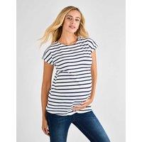 JoJo Maman Bb Maternity Pure Cotton Striped T-Shirt White Mix