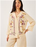 Monsoon Floral Embroidered Shirt Ivory