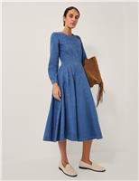 Denim Midi Skater Dress