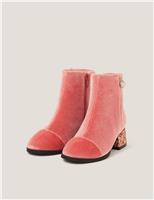 Kids Velvet Glitter Boots (10 Small - 3 Large)