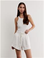 Pure Linen High Waisted Shorts