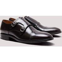Hawes & Curtis Leather Double Monk Strap Shoes Black