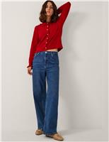 Textured Collared Button Front Cardigan