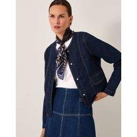 Denim Collarless Jacket