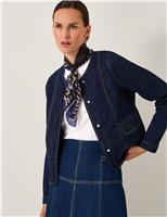 Denim Collarless Jacket