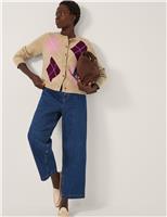 Colour Block Crew Neck Cardigan