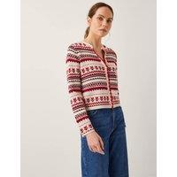 Jacquard Fair Isle Cardigan with Wool
