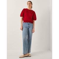 Cotton Rich Textured Crew Neck Jumper
