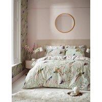 Graham & Brown Pure Cotton Sateen Clavering Birds Bedding Set Light Green