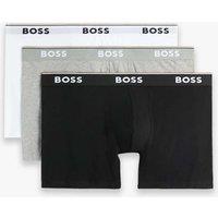Boss 3 Pack Power Cotton Rich Logo Boxer Briefs Black Mix