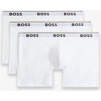 Boss 3 Pack Power Cotton Rich Logo Boxer Briefs White