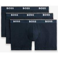 Boss 3 Pack Power Cotton Rich Logo Boxer Briefs Navy Mix