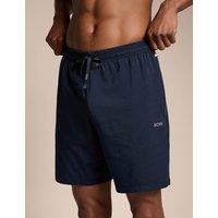 Boss Cotton Rich Jersey Drawstring Shorts Navy