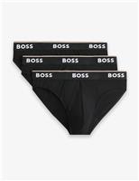 3 Pack Power Cotton Rich Logo Waistband Briefs