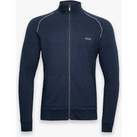 Boss Cotton Rich Zip Up Jacket Navy