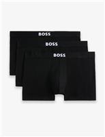 3 Pack Cotton Rich Boss One Logo Trunks