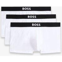 Boss 3 Pack Cotton Rich Boss One Logo Trunks White