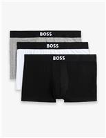 3 Pack Cotton Rich Boss One Logo Trunks