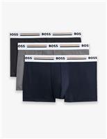 3 Pack Logo Stripe Waistband Trunks