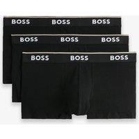 Boss 3 Pack Power Cotton Rich Logo Waistband Trunks Black