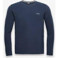 Boss Cotton Rich Crew Neck Logo T-Shirt Navy