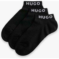 Hugo 3 Pack Cotton Rich Logo Trainer Socks Black