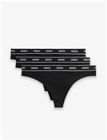 Hugo 3 Pack Cotton Rich Thong Black