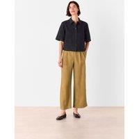 Whistles Pure Cotton Broderie Collared Shirt Black