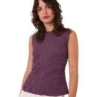Whistles Cotton Rich Textured Tank Top Plum