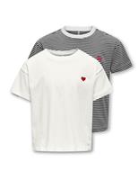 Kids Only 2 Pack Pure Cotton Heart T-Shirts (7-14 Yrs) Multi