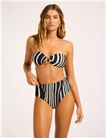Coastline Striped Padded Bandeau Bikini Top