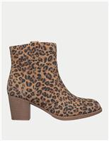 Taxi Western Way Suede Animal Print Ankle Boots