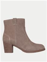 Taxi Western Way Leather Block Heel Ankle Boots