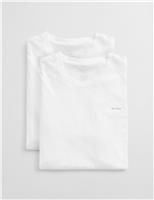 GANT 2 Pack Pure Cotton Crew Neck T-Shirts Navy Mix