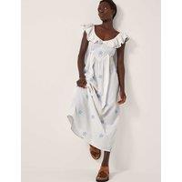 Monsoon Pure Cotton Embroidered Daisy Midi Beach Dress White