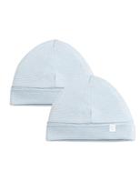 2pk Cotton Blend Striped Hats (0-6 Mths)