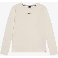 Boss Cotton Rich Logo Pyjama Top White