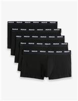 5pk Cotton Rich Logo Waistband Trunks