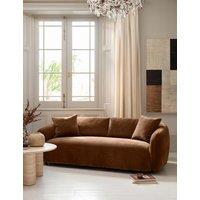 BARKER AND STONEHOUSE Cocoon Chenille 2 Seater Curved Sofa Brown