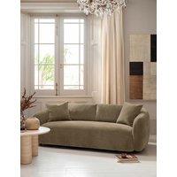 BARKER AND STONEHOUSE Cocoon Chenille 2 Seater Curved Sofa Light Grey