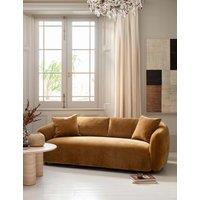 BARKER AND STONEHOUSE Cocoon Chenille 3 Seater Curved Sofa Yellow