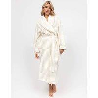 Cyberjammies Striped Fleece Dressing Gown Cream