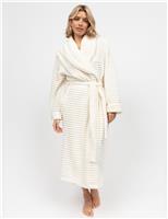 Striped Fleece Dressing Gown