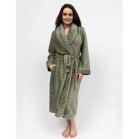 Cyberjammies Striped Fleece Dressing Gown Sage