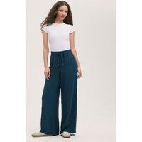 Finery London Drawstring Wide Leg Trousers Indigo