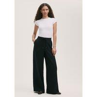 Finery London Drawstring Wide Leg Trousers Black