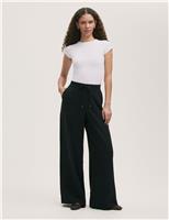 Drawstring Wide Leg Trousers